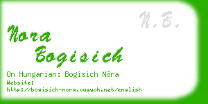 nora bogisich business card
